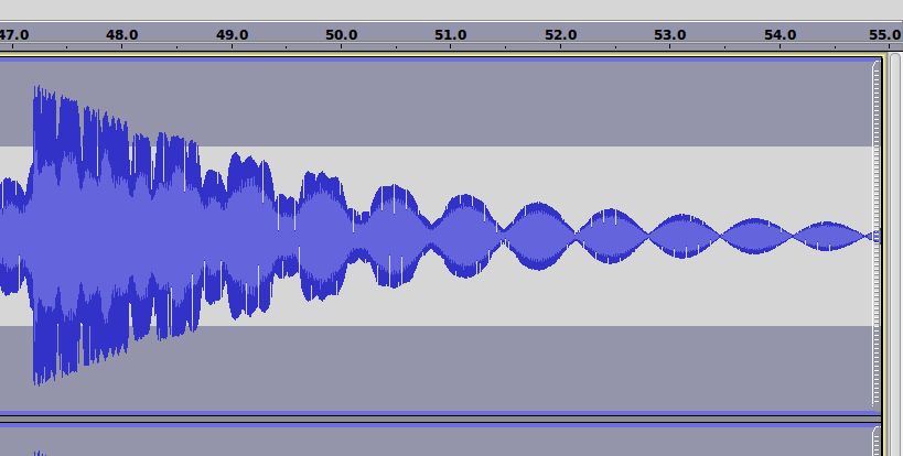 Screenshot from Audacity, of out-of-tune notes